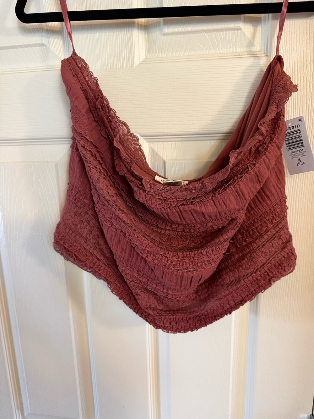 Women’s Lace-Trim strapless topDusty Rose